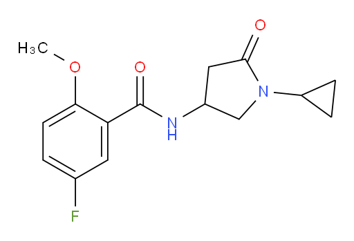 N-(1-cyclopropyl-5-oxopyrrolidin-3-yl)-5-fluoro-2-methoxybenzamide