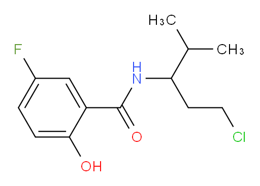 N-(1-chloro-4-methylpentan-3-yl)-5-fluoro-2-hydroxybenzamide