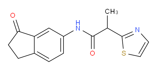 N-(3-oxo-2,3-dihydro-1H-inden-5-yl)-2-(thiazol-2-yl)propanamide