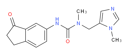 1-methyl-1-((1-methyl-1H-imidazol-5-yl)methyl)-3-(3-oxo-2,3-dihydro-1H-inden-5-yl)urea