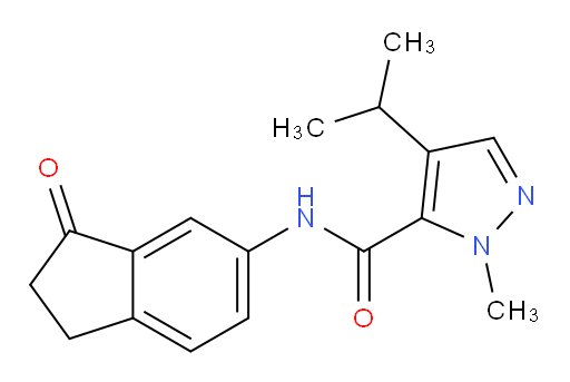 4-isopropyl-1-methyl-N-(3-oxo-2,3-dihydro-1H-inden-5-yl)-1H-pyrazole-5-carboxamide