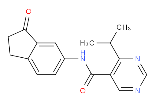 4-isopropyl-N-(3-oxo-2,3-dihydro-1H-inden-5-yl)pyrimidine-5-carboxamide