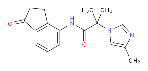 2-methyl-2-(4-methyl-1H-imidazol-1-yl)-N-(1-oxo-2,3-dihydro-1H-inden-4-yl)propanamide