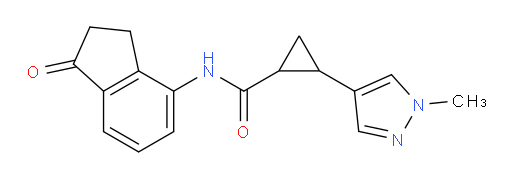 2-(1-methyl-1H-pyrazol-4-yl)-N-(1-oxo-2,3-dihydro-1H-inden-4-yl)cyclopropanecarboxamide