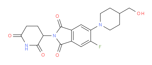 2-(2,6-dioxopiperidin-3-yl)-5-fluoro-6-(4-(hydroxymethyl)piperidin-1-yl)isoindoline-1,3-dione