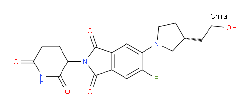 2-(2,6-dioxopiperidin-3-yl)-5-fluoro-6-((R)-3-(2-hydroxyethyl)pyrrolidin-1-yl)isoindoline-1,3-dione