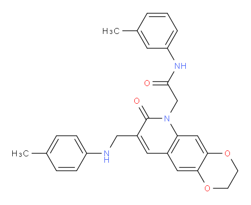 N-(3-methylphenyl)-2-(8-{[(4-methylphenyl)amino]methyl}-7-oxo-2H,3H,6H,7H-[1,4]dioxino[2,3-g]quinolin-6-yl)acetamide