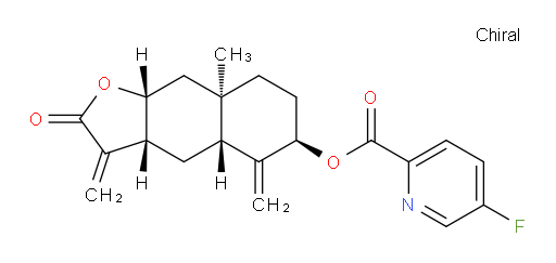 (3aR,4aR,6R,8aR,9aR)-8a-methyl-3,5-dimethylene-2-oxododecahydronaphtho[2,3-b]furan-6-yl 5-fluoropicolinate