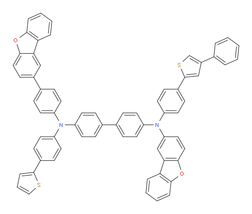 N4-(dibenzo[b,d]furan-2-yl)-N4'-(4-(dibenzo[b,d]furan-2-yl)phenyl)-N4-(4-(4-phenylthiophen-2-yl)phenyl)-N4'-(4-(thiophen-2-yl)phenyl)-[1,1'-biphenyl]-4,4'-diamine
