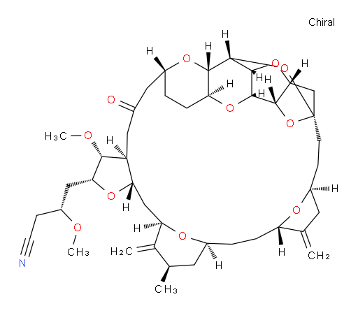 (βR,2R,3R,3aS,7R,8aS,9S,10aR,11S,12R,13aR,13bS,15S,18S,21S,24S,26R,28R,29aS)-Octacosahydro-β,3-dimethoxy-26-methyl-20,27-bis(methylene)-5-oxo-11,15:18,21:24,28-triepoxy-7,9-ethano-12,15-methano-9H,15H-furo[3,2-i]furo[2′,3′:5,6]pyrano[4,3-b][1,4]dioxacyclopentacosin-2-butanenitrile (ACI)