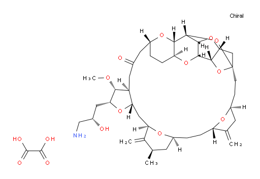 11,15:18,21:24,28-Triepoxy-7,9-ethano-12,15-methano-9H,15H-furo[3,2-i]furo[2′,3′:5,6]pyrano[4,3-b][1,4]dioxacyclopentacosin-5(4H)-one, 2-[(2S)-3-amino-2-hydroxypropyl]hexacosahydro-3-methoxy-26-methyl-20,27-bis(methylene)-, (2R,3R,3aS,7R,8aS,9S,10aR,11S,12R,13aR,13bS,15S,18S,21S,24S,26R,28R,29aS)-, ethanedioate (1:1) (9CI, ACI)