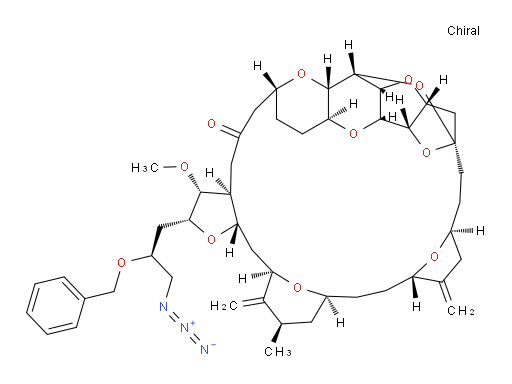 (2R,3R,3aS,7R,8aS,9S,10aR,11S,12R,13aR,13bS,15S,18S,21S,24S,26R,28R,29aS)-2-[(2S)-3-Azido-2-(phenylmethoxy)propyl]hexacosahydro-3-methoxy-26-methyl-20,27-bis(methylene)-11,15:18,21:24,28-triepoxy-7,9-ethano-12,15-methano-9H,15H-furo[3,2-i]furo[2′,3′:5,6]pyrano[4,3-b][1,4]dioxacyclopentacosin-5(4H)-one (ACI)