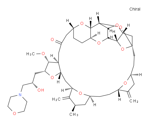 11,15:18,21:24,28-Triepoxy-7,9-ethano-12,15-methano-9H,15H-furo[3,2-i]furo[2′,3′:5,6]pyrano[4,3-b][1,4]dioxacyclopentacosin-5(4H)-one, hexacosahydro-2-[(2S)-2-hydroxy-3-(4-morpholinyl)propyl]-3-methoxy-26-methyl-20,27-bis(methylene)-, (2R,3R,3aS,7R,8aS,9S,10aR,11S,12R,13aR,13bS,15S,18S,21S,24S,26R,28R,29aS)- (9CI)