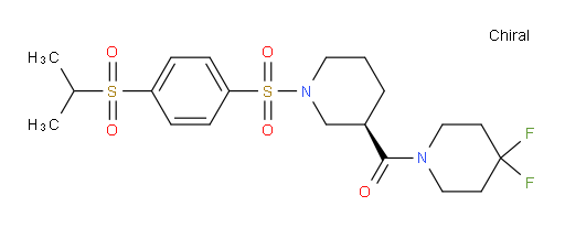 (4,4-Difluoro-1-piperidinyl)[(3R)-1-[[4-[(1-methylethyl)sulfonyl]phenyl]sulfonyl]-3-piperidinyl]methanone (ACI)