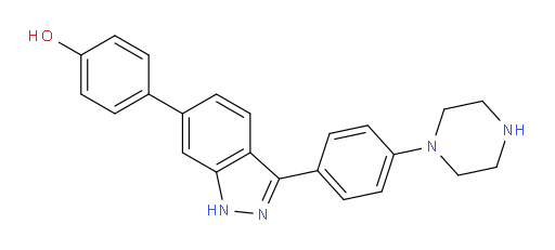 4-[3-[4-(1-Piperazinyl)phenyl]-1H-indazol-6-yl]phenol (ACI)