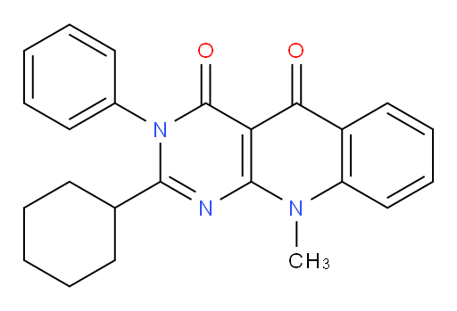 2-Cyclohexyl-10-methyl-3-phenylpyrimido[4,5-b]quinoline-4,5(3H,10H)-dione (ACI)