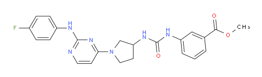 Methyl 3-[[[[1-[2-[(4-fluorophenyl)amino]-4-pyrimidinyl]-3-pyrrolidinyl]amino]carbonyl]amino]benzoate (ACI)