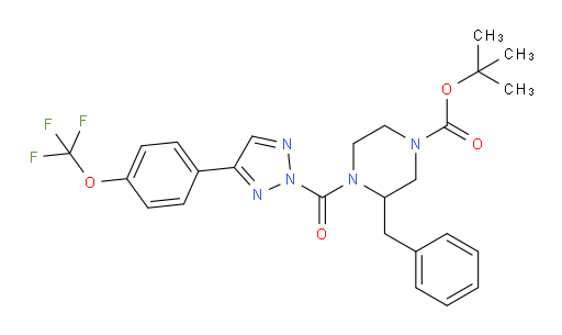 1,1-Dimethylethyl 3-(phenylmethyl)-4-[[4-[4-(trifluoromethoxy)phenyl]-2H-1,2,3-triazol-2-yl]carbonyl]-1-piperazinecarboxylate (ACI)