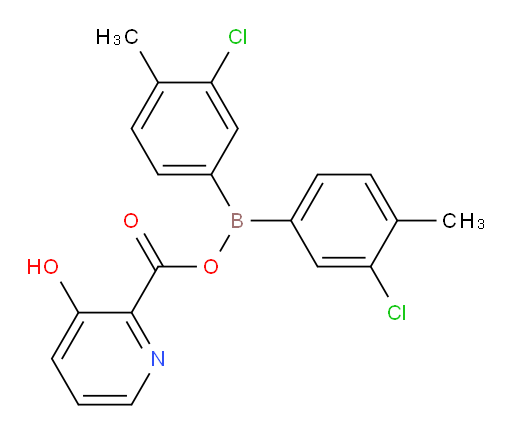 2-Pyridinecarboxylic acid, 3-hydroxy-, anhydride with B,B-bis(3-chloro-4-methylphenyl)borinic acid (ACI)