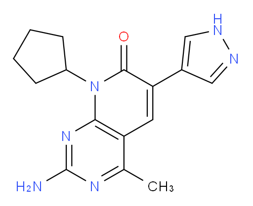 2-Amino-8-cyclopentyl-4-methyl-6-(1H-pyrazol-4-yl)pyrido[2,3-d]pyrimidin-7(8H)-one (ACI)