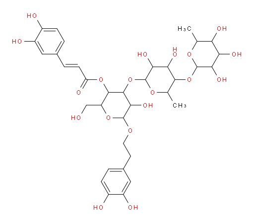 β-D-Glucopyranoside, 2-(3,4-dihydroxyphenyl)ethyl O-6-deoxy-α-L-mannopyranosyl-(1→4)-O-6-deoxy-α-L-mannopyranosyl-(1→3)-, 4-[(2E)-3-(3,4-dihydroxyphenyl)-2-propenoate] (9CI, ACI)