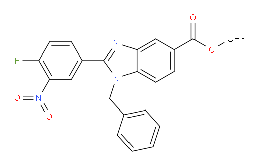 1H-Benzimidazole-5-carboxylic acid, 2-(4-fluoro-3-nitrophenyl)-1-(phenylmethyl)-, methyl ester (ACI)