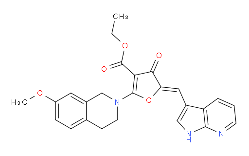 Ethyl 2-(3,4-dihydro-7-methoxy-2(1H)-isoquinolinyl)-4,5-dihydro-4-oxo-5-(1H-pyrrolo[2,3-b]pyridin-3-ylmethylene)-3-furancarboxylate (ACI)