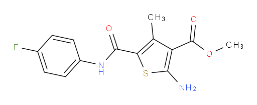 3-Thiophenecarboxylic acid, 2-amino-5-[[(4-fluorophenyl)amino]carbonyl]-4-methyl-, methyl ester (ACI)