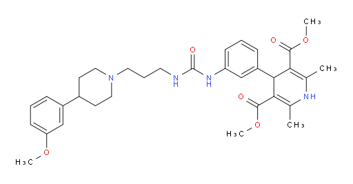 3,5-Dimethyl 1,4-dihydro-4-[3-[[[[3-[4-(3-methoxyphenyl)-1-piperidinyl]propyl]amino]carbonyl]amino]phenyl]-2,6-dimethyl-3,5-pyridinedicarboxylate (ACI)
