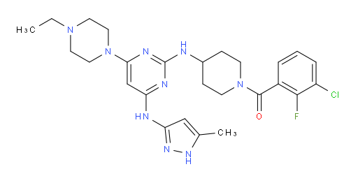 (3-Chloro-2-fluorophenyl)[4-[[4-(4-ethyl-1-piperazinyl)-6-[(5-methyl-1H-pyrazol-3-yl)amino]-2-pyrimidinyl]amino]-1-piperidinyl]methanone (ACI)