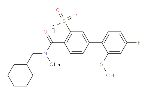 [1,1′-Biphenyl]-4-carboxamide, N-(cyclohexylmethyl)-4′-fluoro-N-methyl-3-(methylsulfonyl)-2′-(methylthio)- (ACI)
