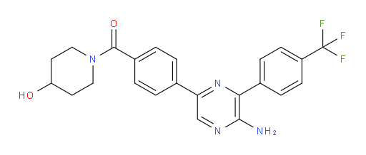 [4-[5-Amino-6-[4-(trifluoromethyl)phenyl]-2-pyrazinyl]phenyl](4-hydroxy-1-piperidinyl)methanone (ACI)