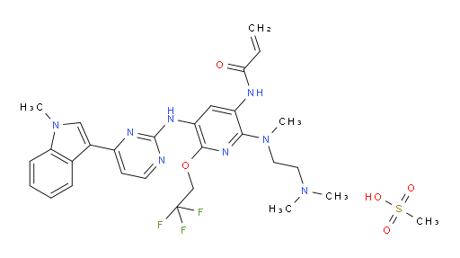 2-Propenamide, N-[2-[[2-(dimethylamino)ethyl]methylamino]-5-[[4-(1-methyl-1H-indol-3-yl)-2-pyrimidinyl]amino]-6-(2,2,2-trifluoroethoxy)-3-pyridinyl]-, compd. with methanesulfonate (1:1) (ZCI)