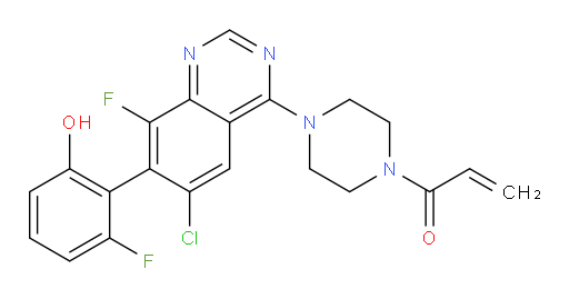 1-[4-[(7R)-6-Chloro-8-fluoro-7-(2-fluoro-6-hydroxyphenyl)-4-quinazolinyl]-1-piperazinyl]-2-propen-1-one (ACI)