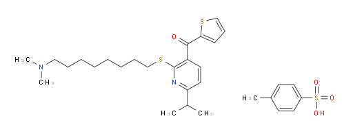 Methanone, [2-[[8-(dimethylamino)octyl]thio]-6-(1-methylethyl)-3-pyridinyl]-2-thienyl-, 4-methylbenzenesulfonate (1:1) (ACI)