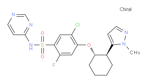 5-Chloro-2-fluoro-4-[[(1S,2R)-2-(1-methyl-1H-pyrazol-5-yl)cyclohexyl]oxy]-N-4-pyrimidinylbenzenesulfonamide (ACI)