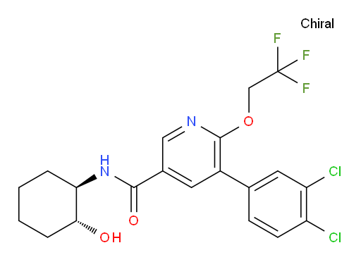 5-(3,4-Dichlorophenyl)-N-[(1R,2R)-2-hydroxycyclohexyl]-6-(2,2,2-trifluoroethoxy)-3-pyridinecarboxamide (ACI)