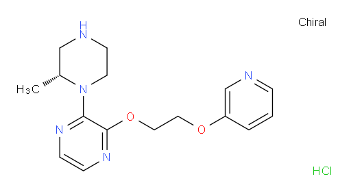 Pyrazine, 2-[(2R)-2-methyl-1-piperazinyl]-3-[2-(3-pyridinyloxy)ethoxy]-, hydrochloride (1:?) (ACI)