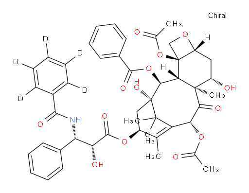 (2aR,4S,4aS,6R,9S,11S,12S,12aR,12bS)-6,12b-Bis(acetyloxy)-12-(benzoyloxy)-2a,3,4,4a,5,6,9,10,11,12,12a,12b-dodecahydro-4,11-dihydroxy-4a,8,13,13-tetramethyl-5-oxo-7,11-methano-1H-cyclodeca[3,4]benz[1,2-b]oxet-9-yl (αR,βS)-β-(benzoyl-2,3,4,5,6-d5-amino)-α-hydroxybenzenepropanoate (ACI)
