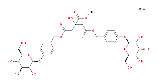 [3-Hydroxy-3-(methoxycarbonyl)-1,5-dioxo-1,5-pentanediyl]bis(oxymethylene-4,1-phenylene) bis[β-D-glucopyranoside] (ACI)