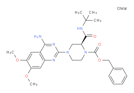 Phenylmethyl (2S)-4-(4-amino-6,7-dimethoxy-2-quinazolinyl)-2-[[(1,1-dimethylethyl)amino]carbonyl]-1-piperazinecarboxylate (ACI)