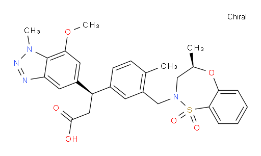 (βR)-β-[3-[[(4R)-3,4-Dihydro-4-methyl-1,1-dioxido-2H-5,1,2-benzoxathiazepin-2-yl]methyl]-4-methylphenyl]-7-methoxy-1-methyl-1H-benzotriazole-5-propanoic acid (ACI)