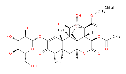 Picras-1-en-21-oic acid, 15-(acetyloxy)-13,20-epoxy-2-(β-D-glucopyranosyloxy)-11,12-dihydroxy-3,16-dioxo-, methyl ester, (11β,12α,15β)- (9CI, ACI)