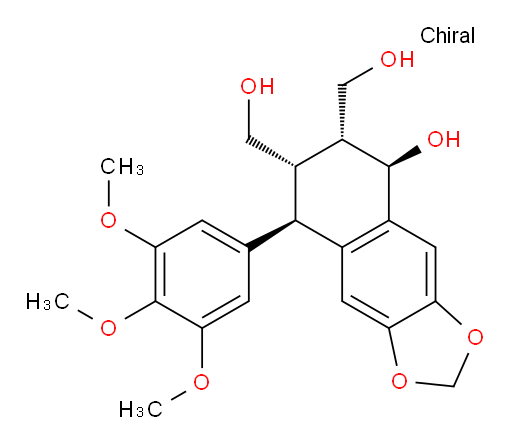(5R,6R,7S,8R)-5,6,7,8-Tetrahydro-5-hydroxy-8-(3,4,5-trimethoxyphenyl)naphtho[2,3-d]-1,3-dioxole-6,7-dimethanol (ACI)