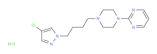 Pyrimidine, 2-[4-[4-(4-chloro-1H-pyrazol-1-yl)butyl]-1-piperazinyl]-, hydrochloride (1:1) (ACI)