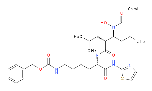 benzyl ((S)-5-((2R,3S)-3-(N-hydroxyformamido)-2-isobutylhexanamido)-6-oxo-6-(thiazol-2-ylamino)hexyl)carbamate