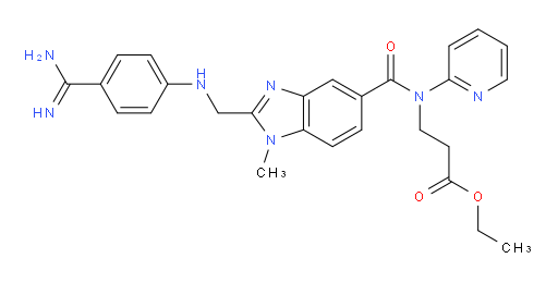 ethyl 3-(2-(((4-carbamimidoylphenyl)amino)methyl)-1-methyl-N-(pyridin-2-yl)-1H-benzo[d]imidazole-5-carboxamido)propanoate