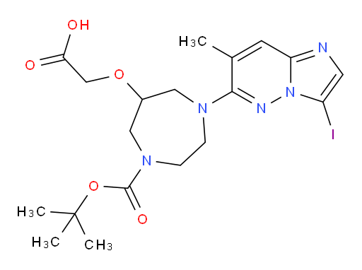 2-({1-[(tert-butoxy)carbonyl]-4-{3-iodo-7-methylimidazo[1,2-b]pyridazin-6-yl}-1,4-diazepan-6-yl}oxy)acetic acid