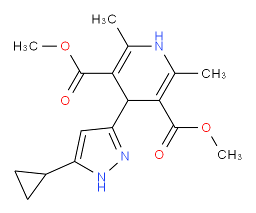 3,5-dimethyl 4-(5-cyclopropyl-1H-pyrazol-3-yl)-2,6-dimethyl-1,4-dihydropyridine-3,5-dicarboxylate