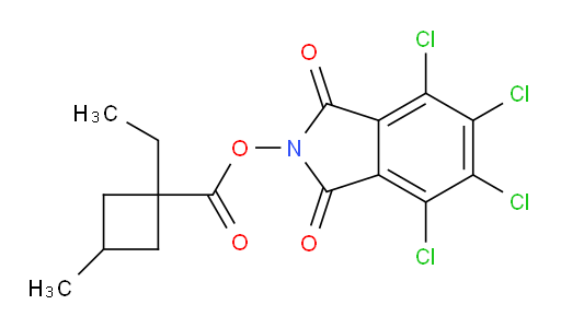 4,5,6,7-tetrachloro-1,3-dioxo-2,3-dihydro-1H-isoindol-2-yl 1-ethyl-3-methylcyclobutane-1-carboxylate